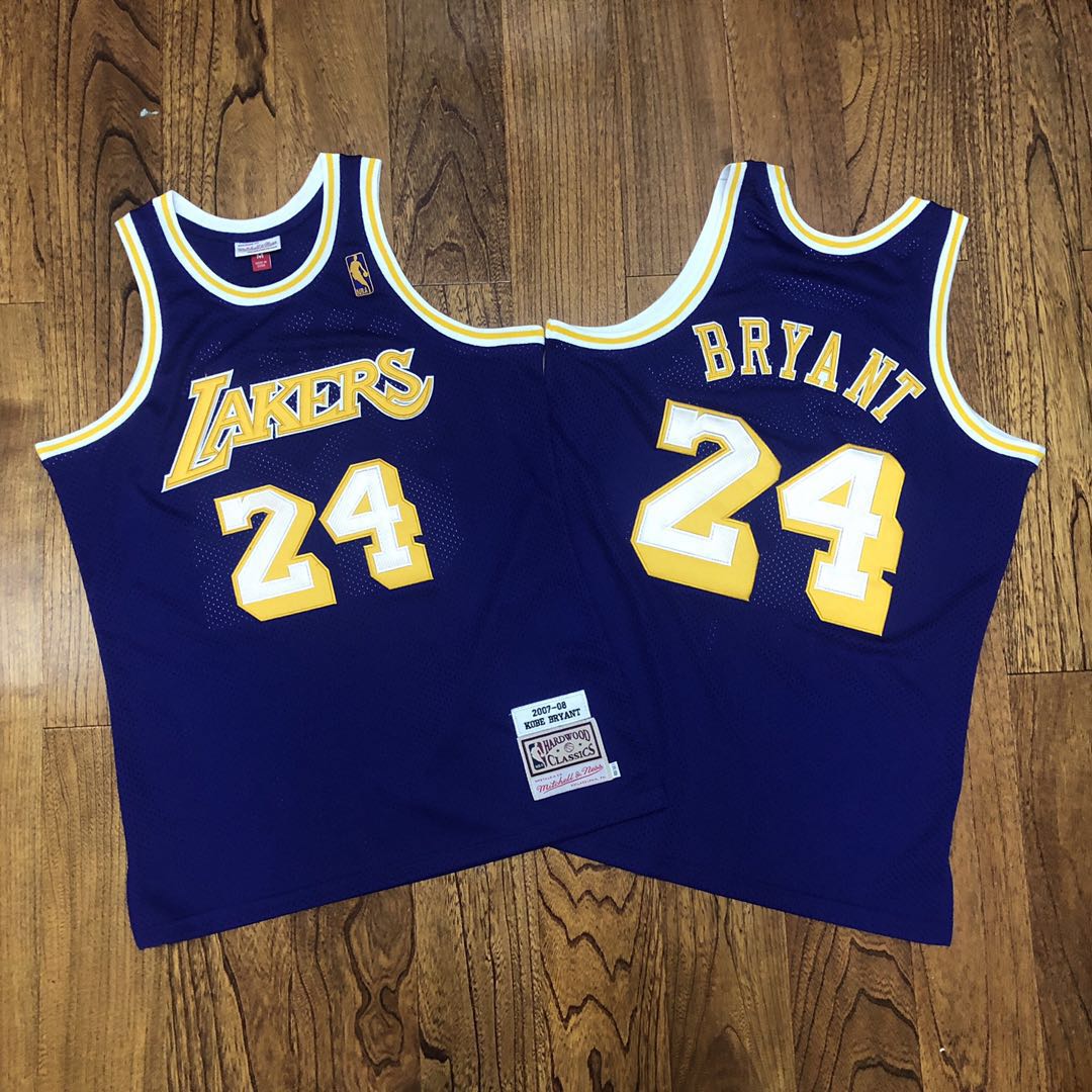 Kobe Bryant #24 Los Angeles Lakers Purple Throwback Jersey - Image 2