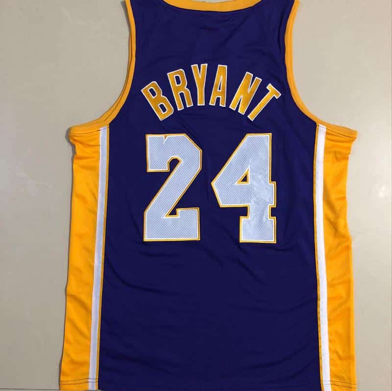 Kobe Bryant #24 Los Angeles Lakers Purple Throwback Jersey - Image 3