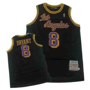 Kobe Bryant #8 Los Angeles Lakers Black Throwback Jersey